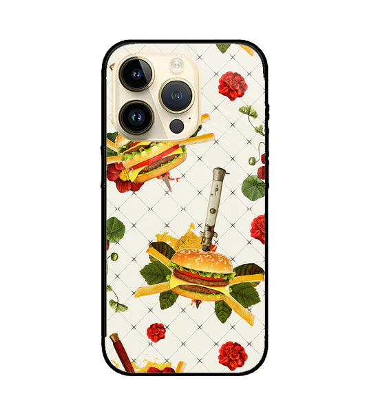 Burger Food Wallpaper iPhone 14 Pro Glass Cover