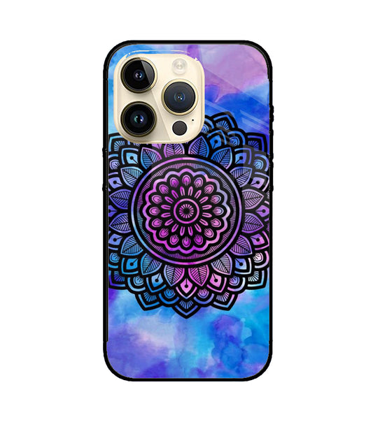 Mandala Water Color Art iPhone 14 Pro Glass Cover