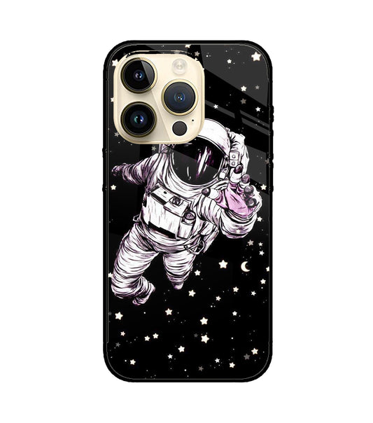 Astronaut On Space iPhone 14 Pro Glass Cover