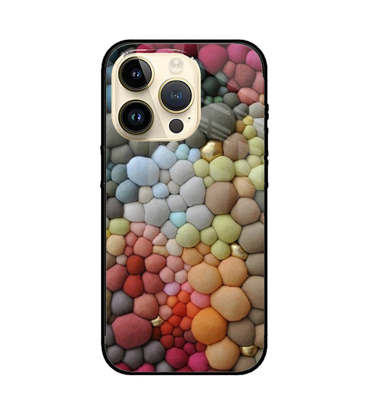 Colorful Balls Rug iPhone 14 Pro Glass Cover