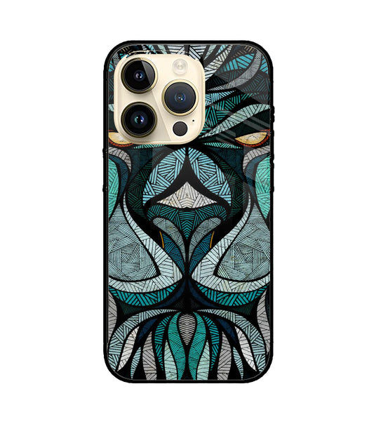Lion Tattoo Art iPhone 14 Pro Glass Cover