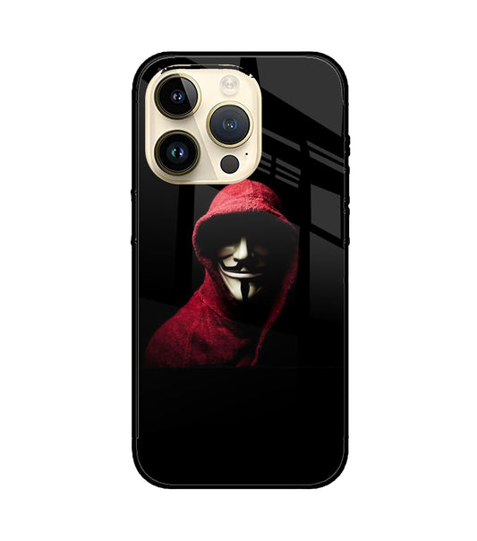 Anonymous Hacker iPhone 14 Pro Glass Cover