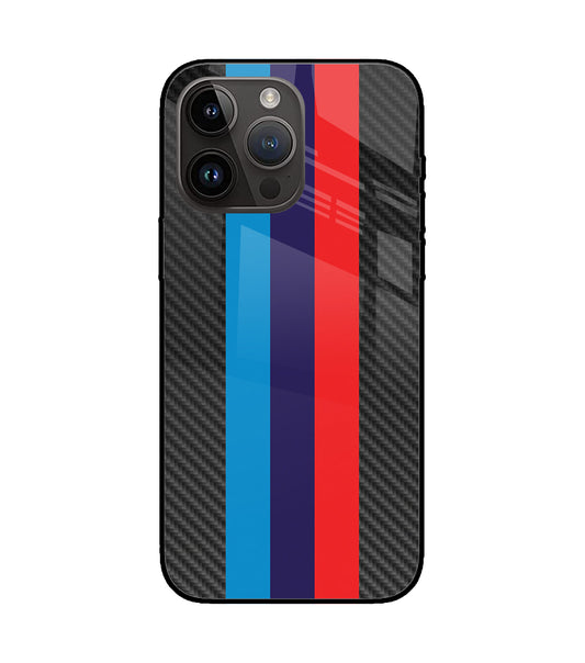 BMW Stripes Pattern iPhone 14 Pro Max Glass Cover