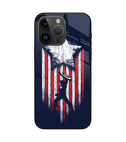Captain America Marvel Art iPhone 14 Pro Max Glass Cover