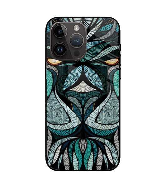 Lion Tattoo Art iPhone 14 Pro Max Glass Cover