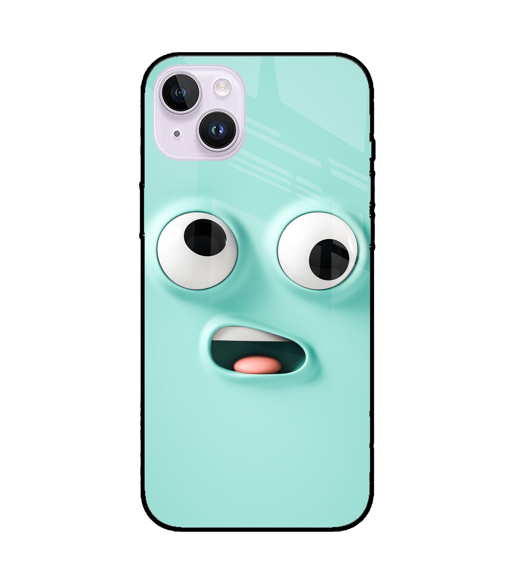 Silly Face Cartoon iPhone 15 Plus Glass Cover