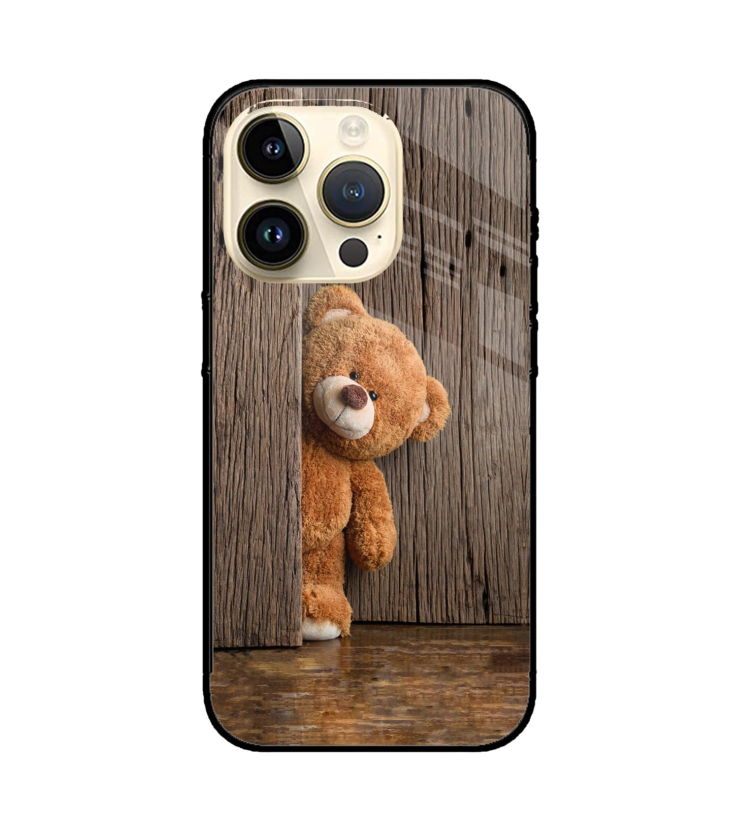 Teddy Wooden iPhone 15 Pro Glass Cover
