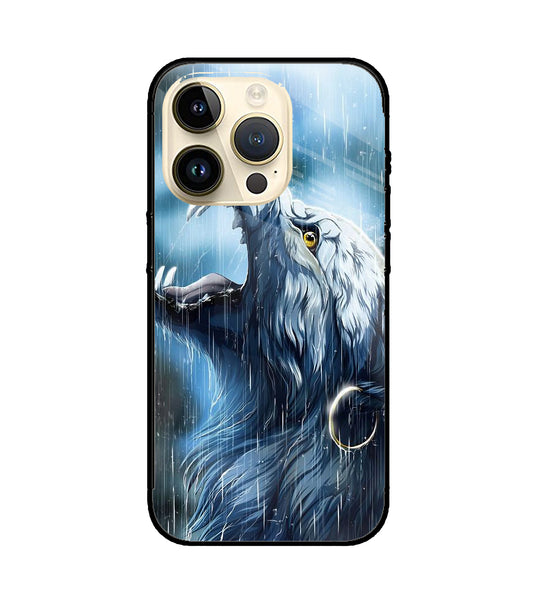 Wolf in Rain iPhone 15 Pro Glass Cover