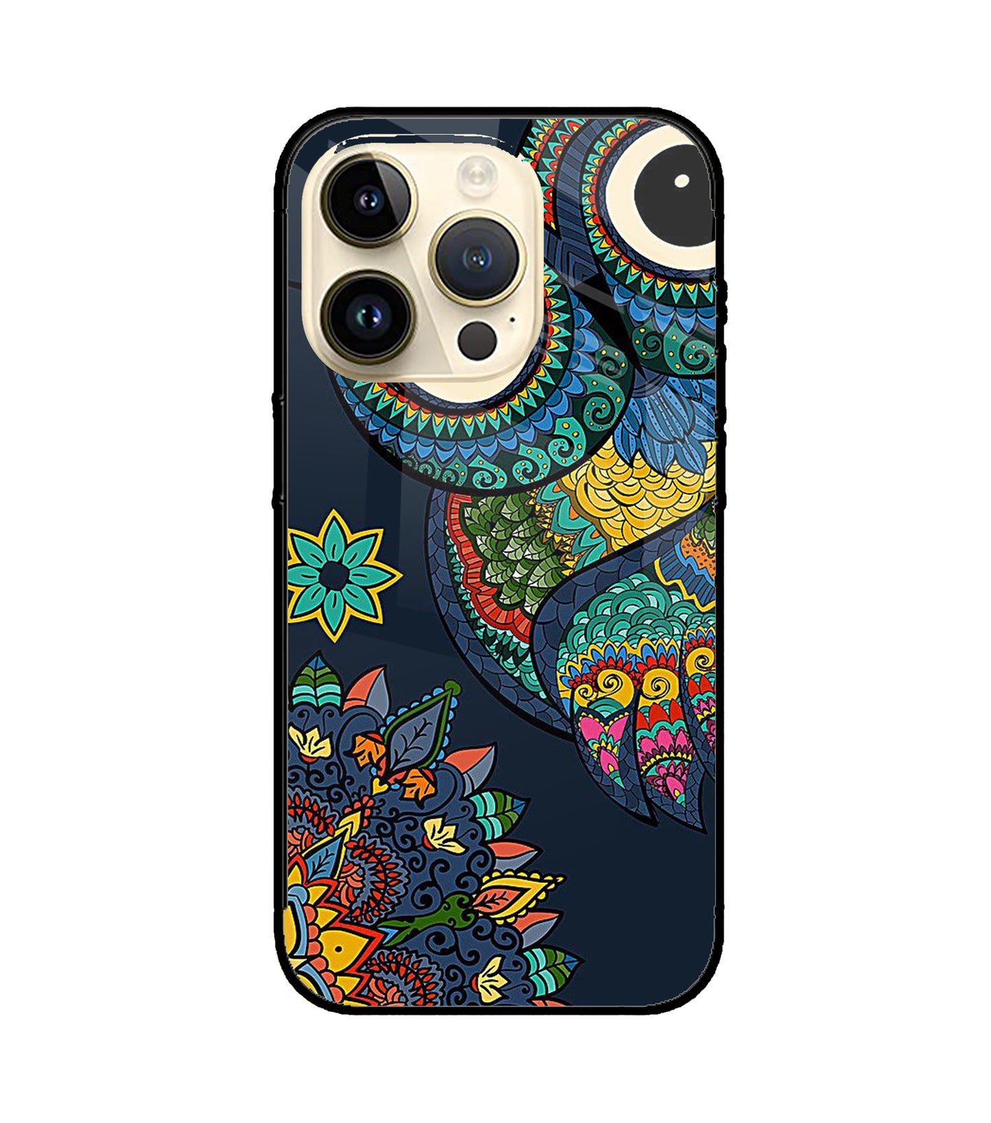 Abstract Owl Art iPhone 15 Pro Glass Cover