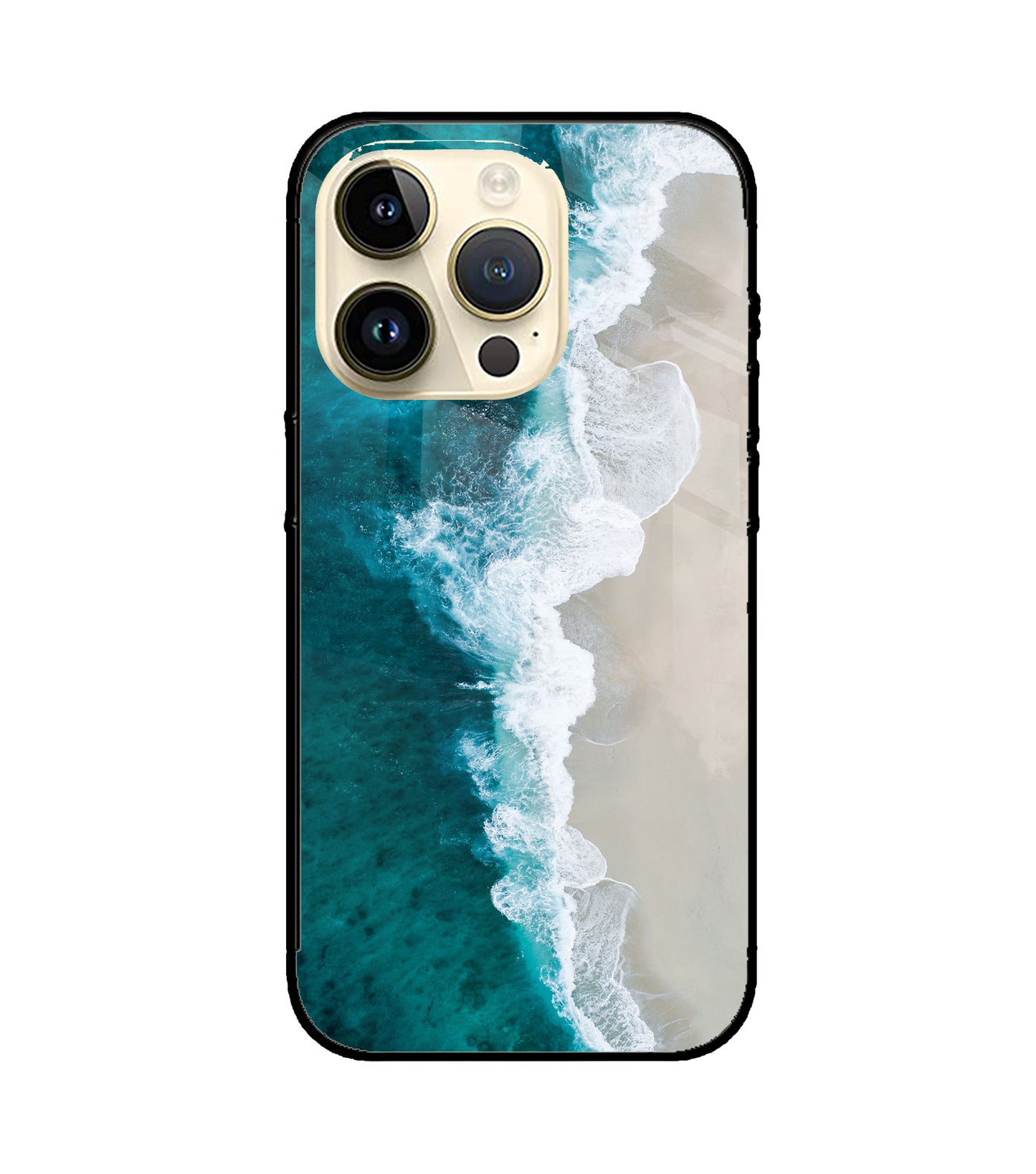 Tuquoise Ocean Beach iPhone 15 Pro Glass Cover