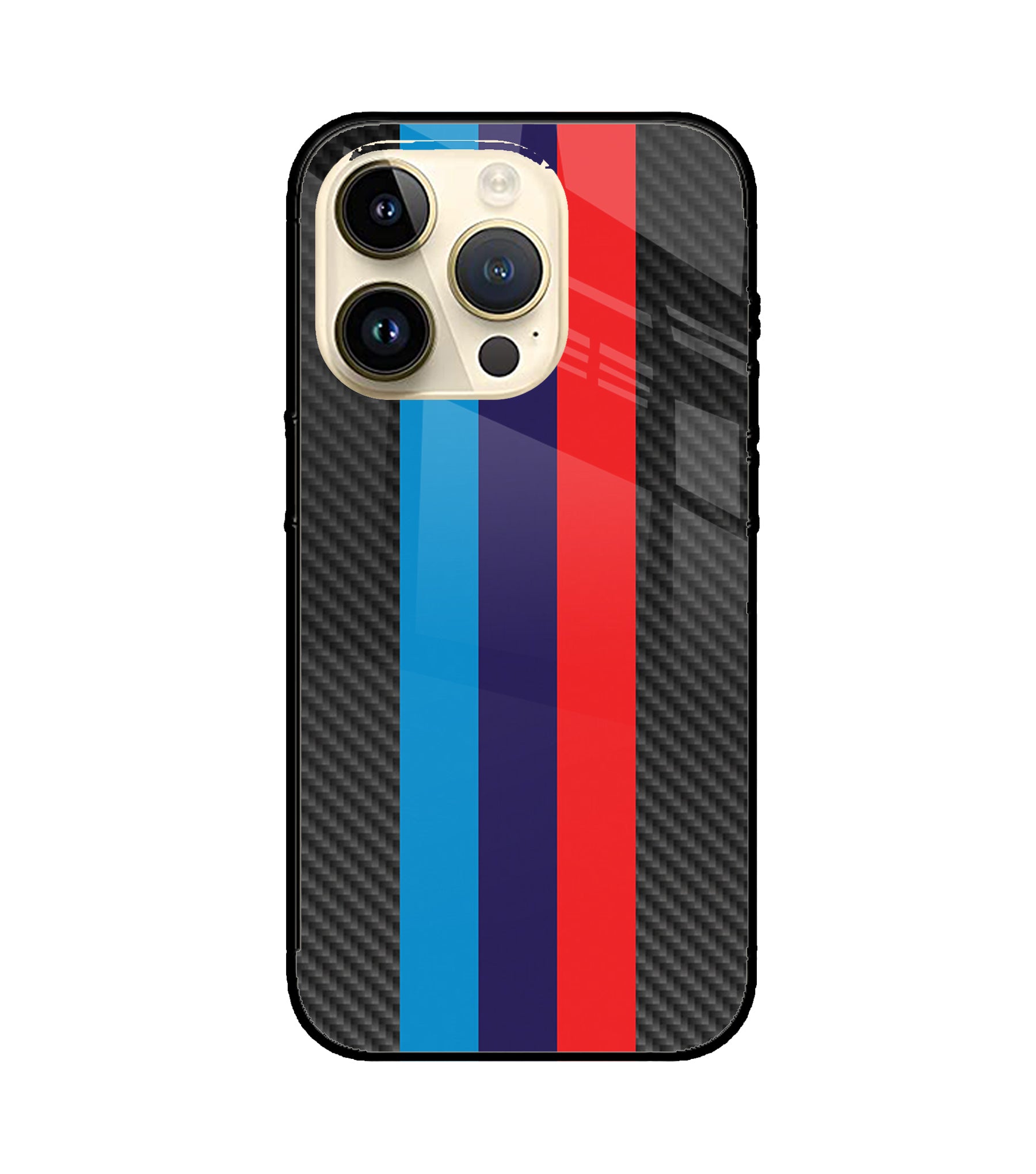 BMW Stripes Pattern iPhone 15 Pro Glass Cover