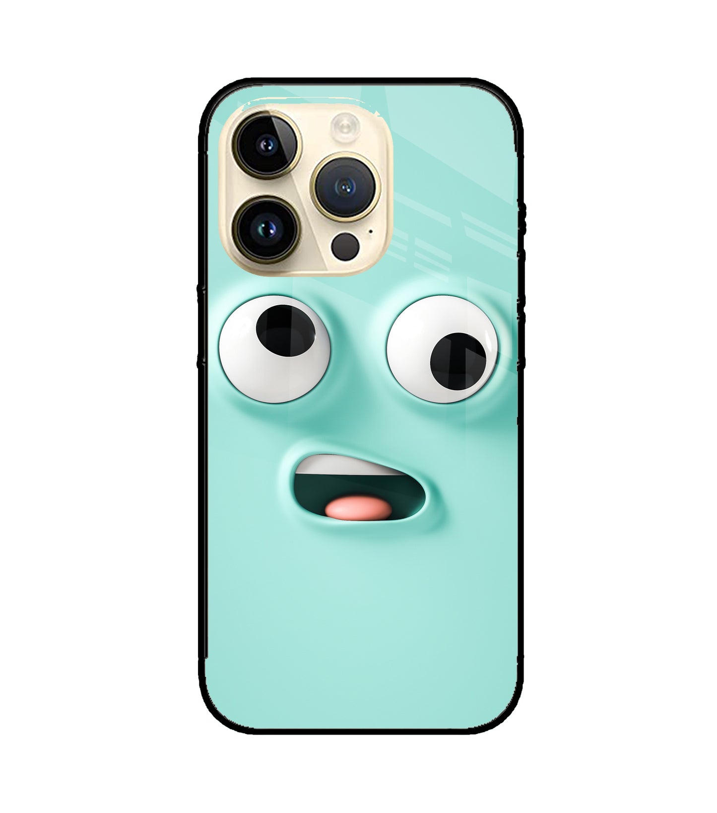 Silly Face Cartoon iPhone 15 Pro Glass Cover
