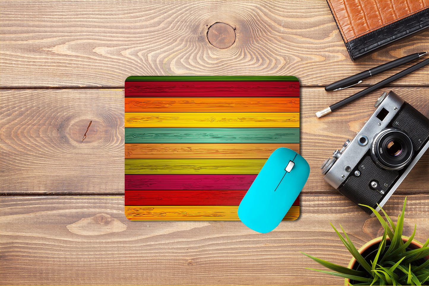 Multicolor Wooden Mouse Pad